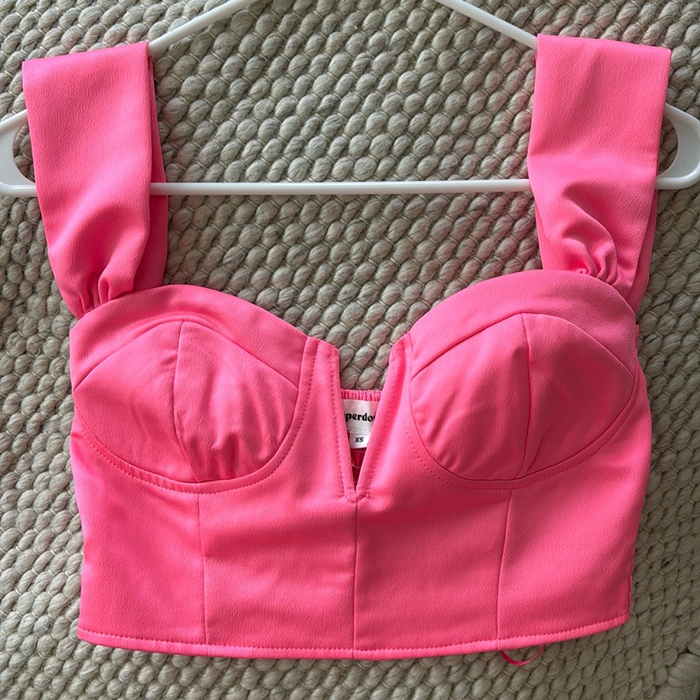 Superdown Coralia Bustier Top in Pink
